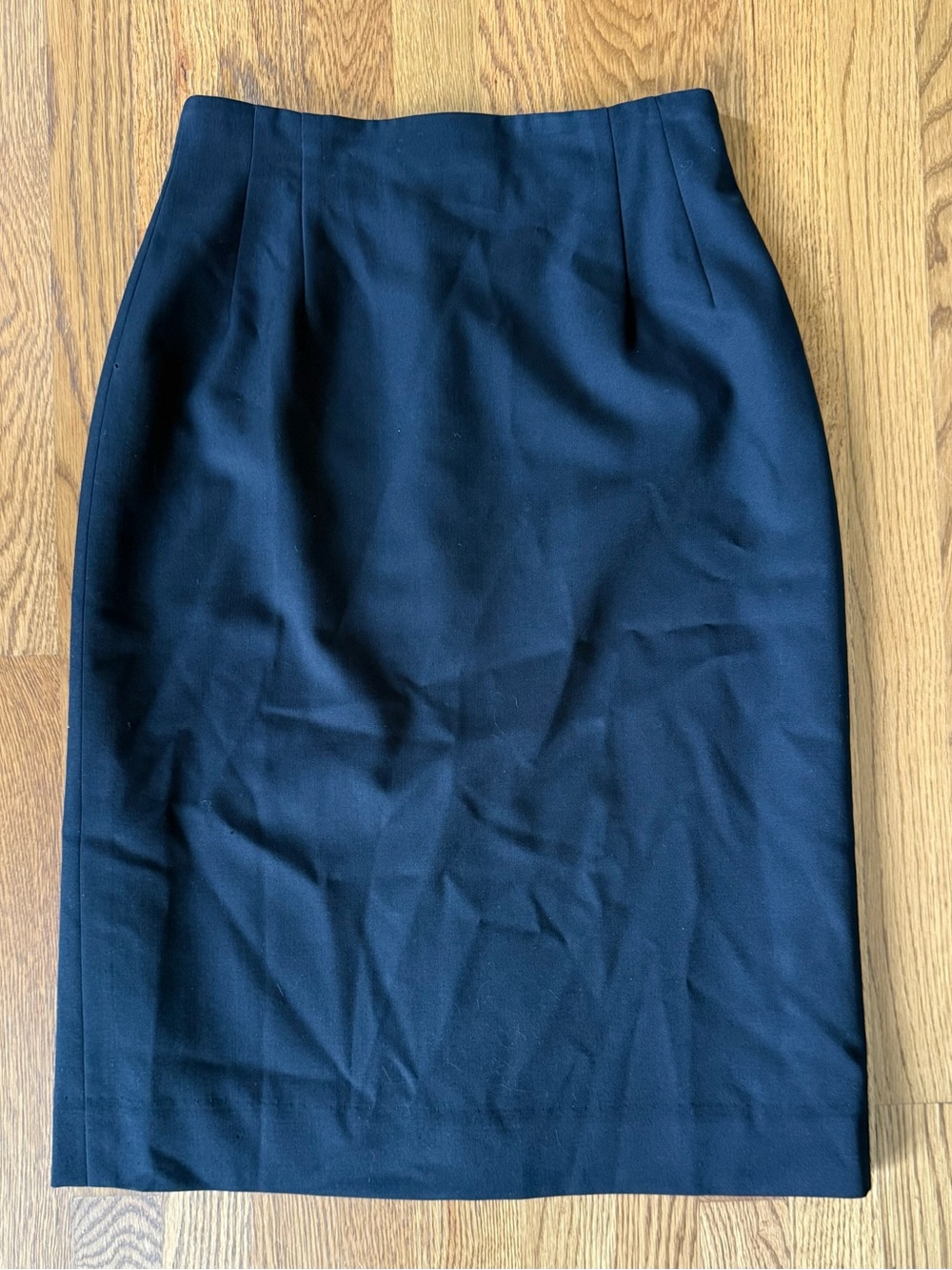 Vintage Pendleton Womens 10 Black 100% Wool Pencil Skirt Pleated Made in USA